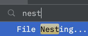 IntelliJ file nesting 검색 화면